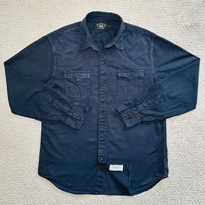 RRL Slim Fit Twill Western Shirt